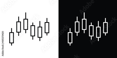 Chart candlestick icon for template logo, vector designs.