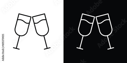Champagne Glass icon for template logo, vector designs.