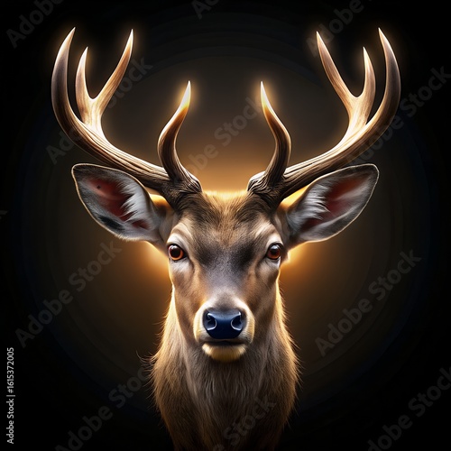 deer head with horns