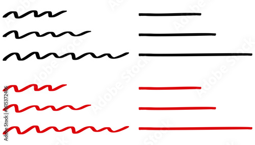 シンプルな手描きのアンダーラインのイラストセット