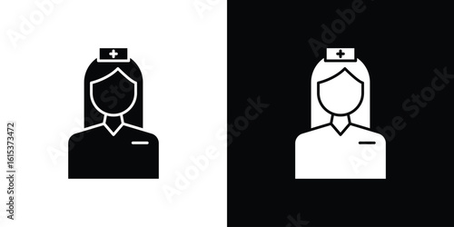 Nurse icon, logo elements of graphic designs