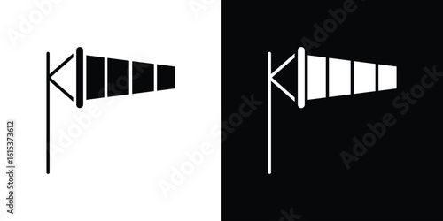 Windsock icon, logo elements of graphic designs