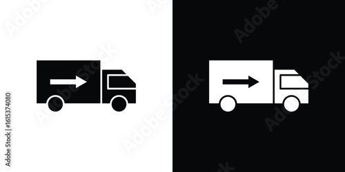 Truck arrow icon, logo elements of graphic designs
