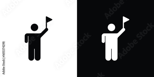 Tour guide people icon, logo elements of graphic designs