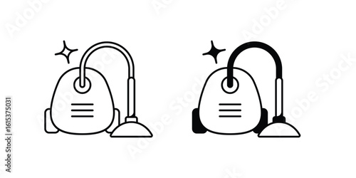 Vacuum Cleaner set icon with white background vector stock illustration