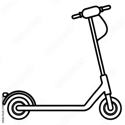 Minimalist Electric Scooter Line Art 
