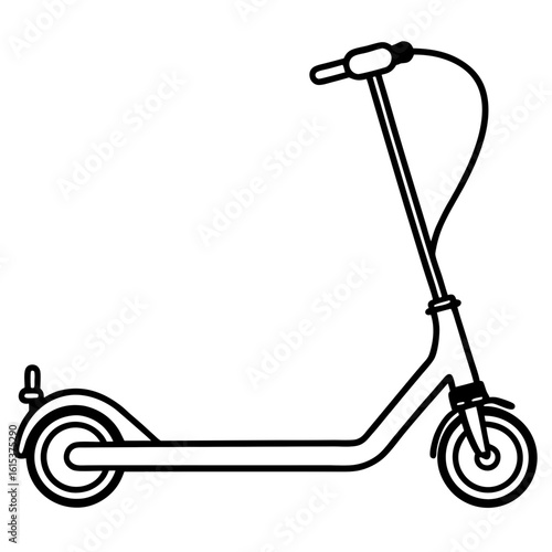 Minimalist Electric Scooter Line Art 