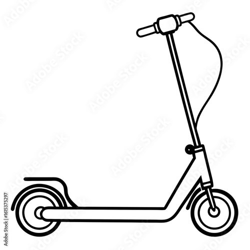 Minimalist Electric Scooter Line Art 