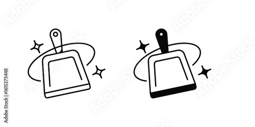 Dustpan set icon with white background vector stock illustration