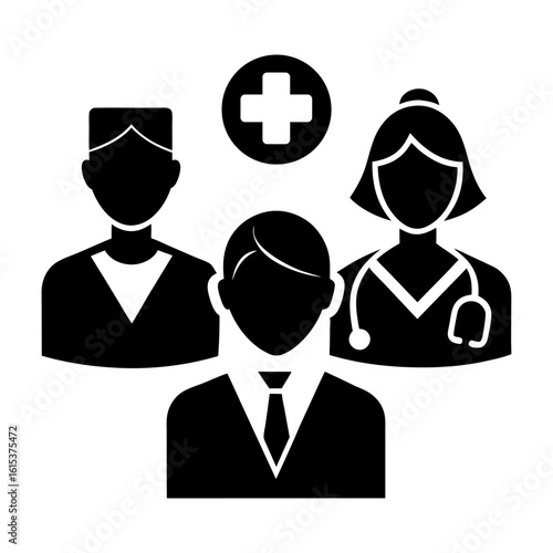 Medical Staff and Patient Icons – Clean Flat Design for Health Apps.