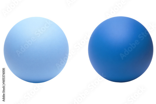 two blue eggs are shown on a white background