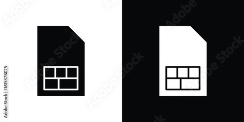 Sim card icon, logo elements of graphic designs