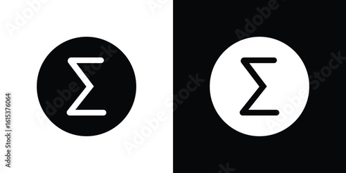 Sigma icon, logo elements of graphic designs