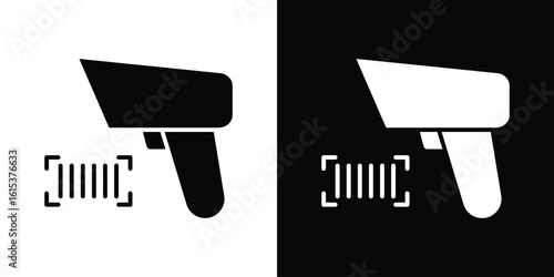 Scanner gun icon, logo elements of graphic designs