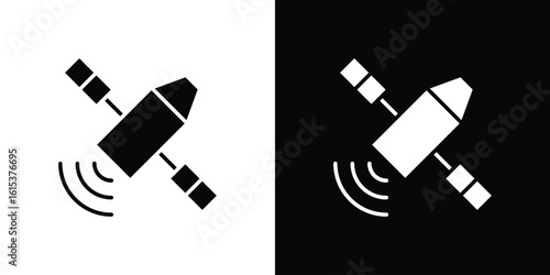Satellite icon, logo elements of graphic designs