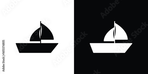 Sailboat icon, logo elements of graphic designs