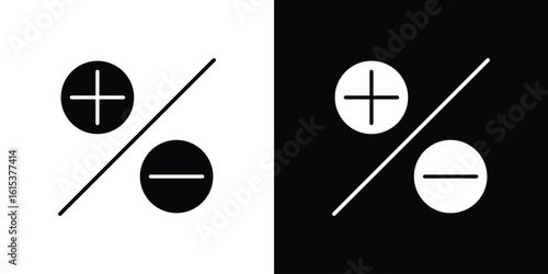Plus minus icon, logo elements of graphic designs