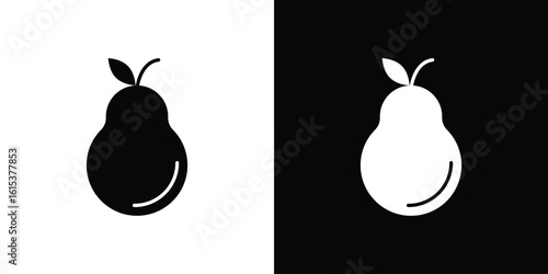 Pear icon, logo elements of graphic designs