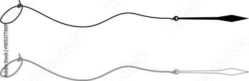 rope dart or rope javelin icon set