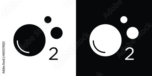 Oxygen O2 icon, logo elements of graphic designs