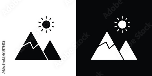 Mountain icon, logo elements of graphic designs