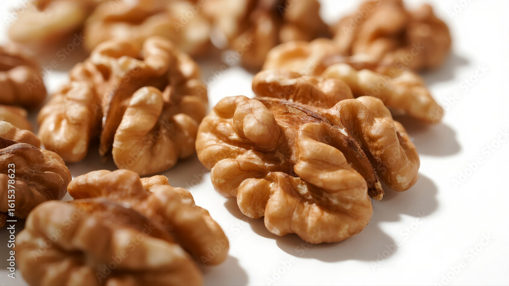 Walnut Kernels Stacked Natural Light Walnut Kernels Stacked Natural Light
