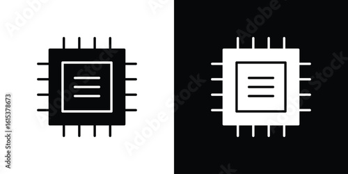Microchip icon, logo elements of graphic designs