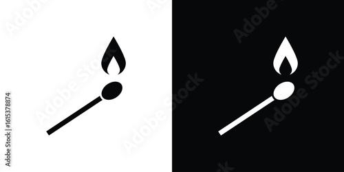 Match fire icon, logo elements of graphic designs
