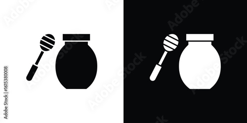 Honey pot icon, logo elements of graphic designs