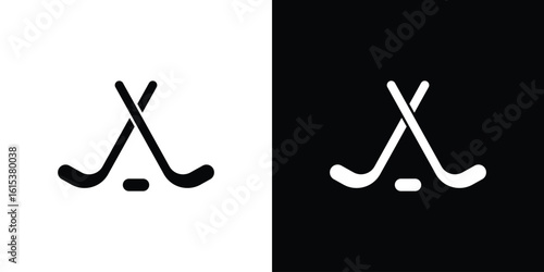 Hockey sticks icon, logo elements of graphic designs
