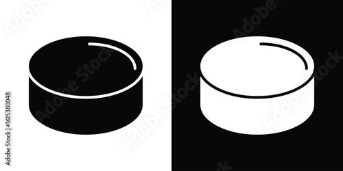 Hockey puck icon, logo elements of graphic designs