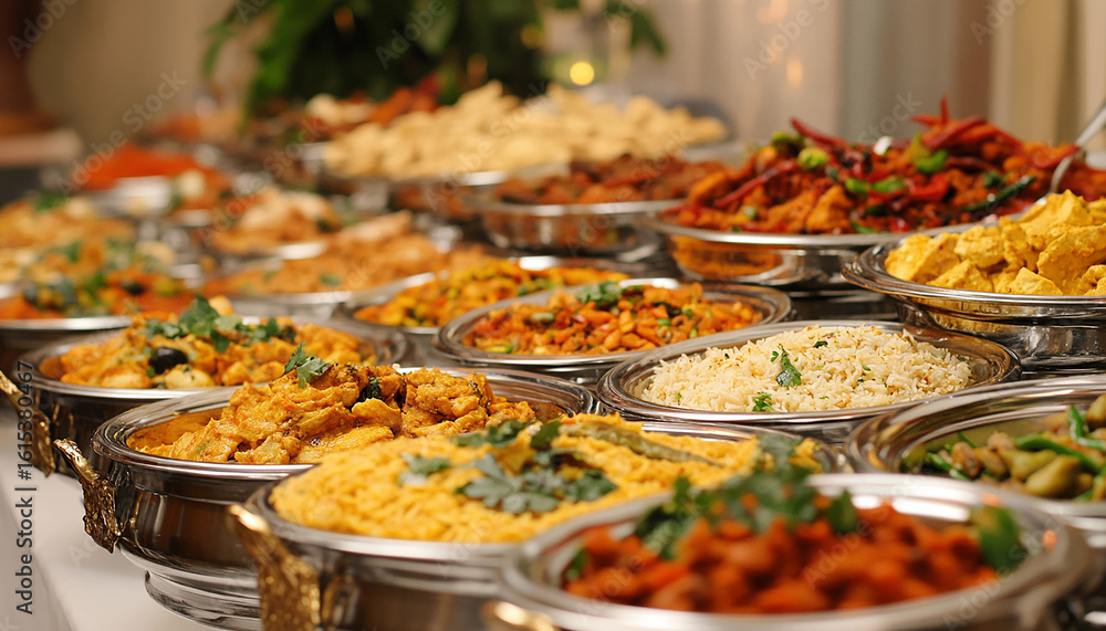 Obraz premium Fresh food in buffet display healthy food generated.AI