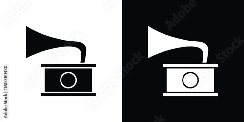 Gramophone icon, logo elements of graphic designs