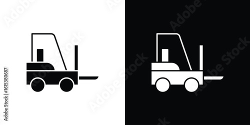 Forklift icon, logo elements of graphic designs