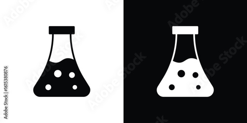 Flask icon, logo elements of graphic designs