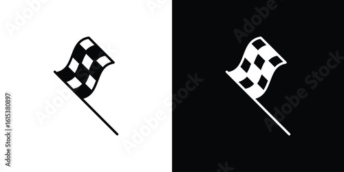 Flag checkered icon, logo elements of graphic designs