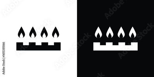 Fire burner icon, logo elements of graphic designs