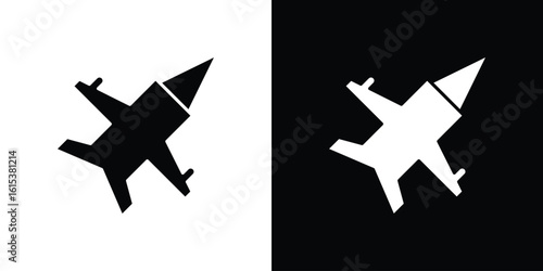 Fighter jet icon, logo elements of graphic designs