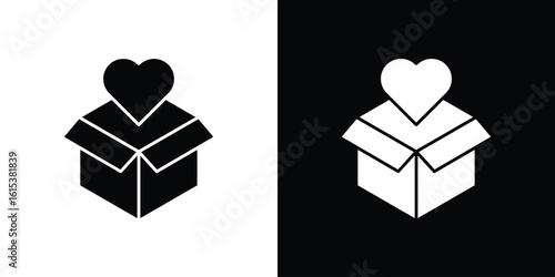 Donation box icon, logo elements of graphic designs