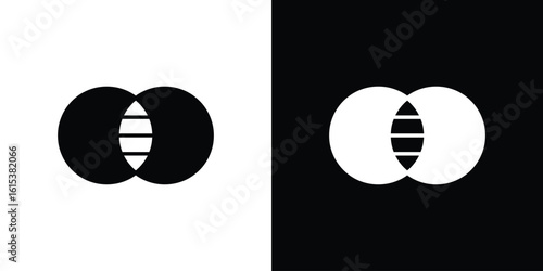 Diagram venn icon, logo elements of graphic designs