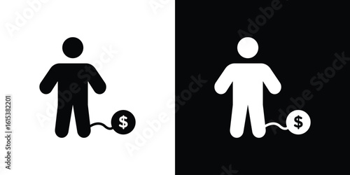 Debt icon, logo elements of graphic designs