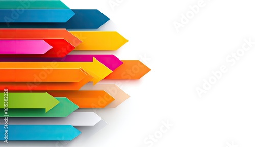 Free Download Colorful 3D arrows pointing right on white background - GFXLoad