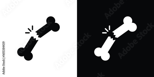 Bone break icon, logo elements of graphic designs