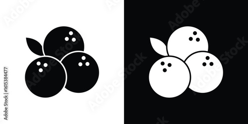Blueberries icon, logo elements of graphic designs