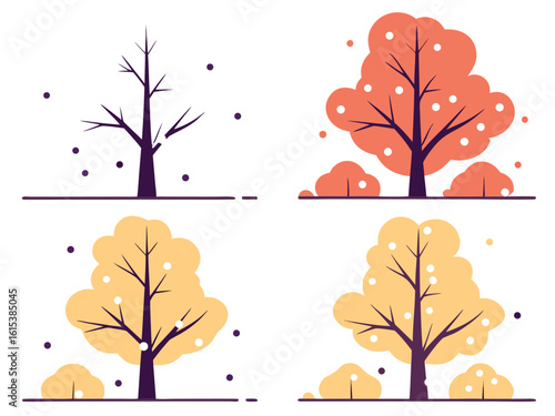 autumn trees vector