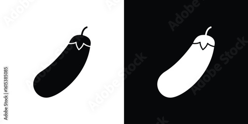 Aubergine icon, logo elements of graphic designs