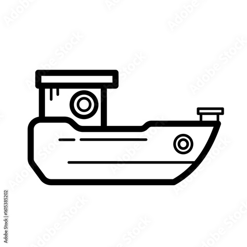 Fishing boat - vector icon