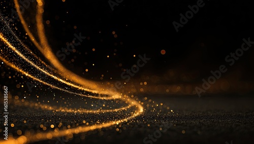 Golden swirling lines on a dark background