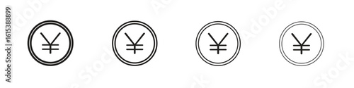 Yen icon linear vector icon in a editable style.