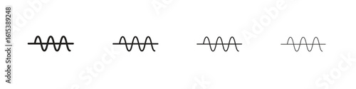 Wave sine icon linear vector icon in a editable style.